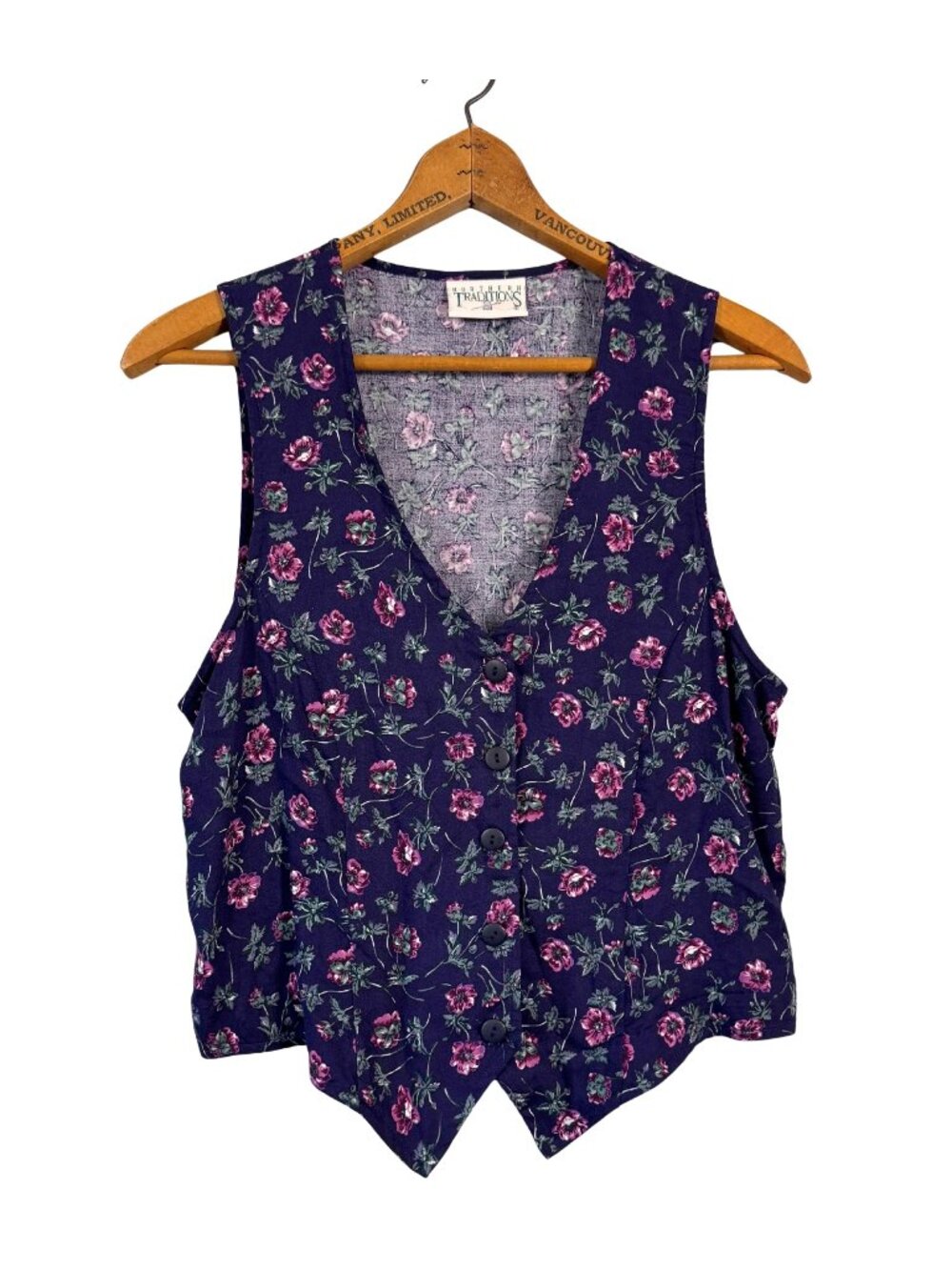 Vintage Floral Button Front Vest | Cottagecore Fairycore Boho Whimsical